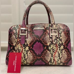 NWT Charles Jourdan Snakeskin Satchel